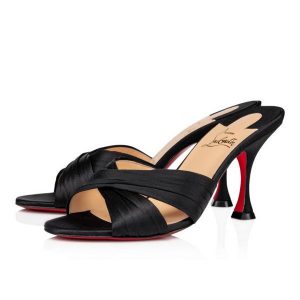 Christian Louboutin Mules Nicol Is Back 85 mm Crêpe Satin/satin/lurex Noir
