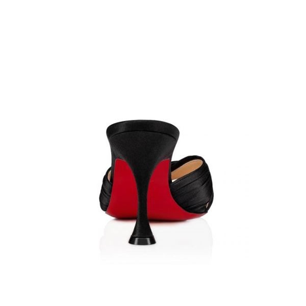 Christian Louboutin Mules Nicol Is Back 85 mm Crêpe Satin/satin/lurex Noir – Image 4