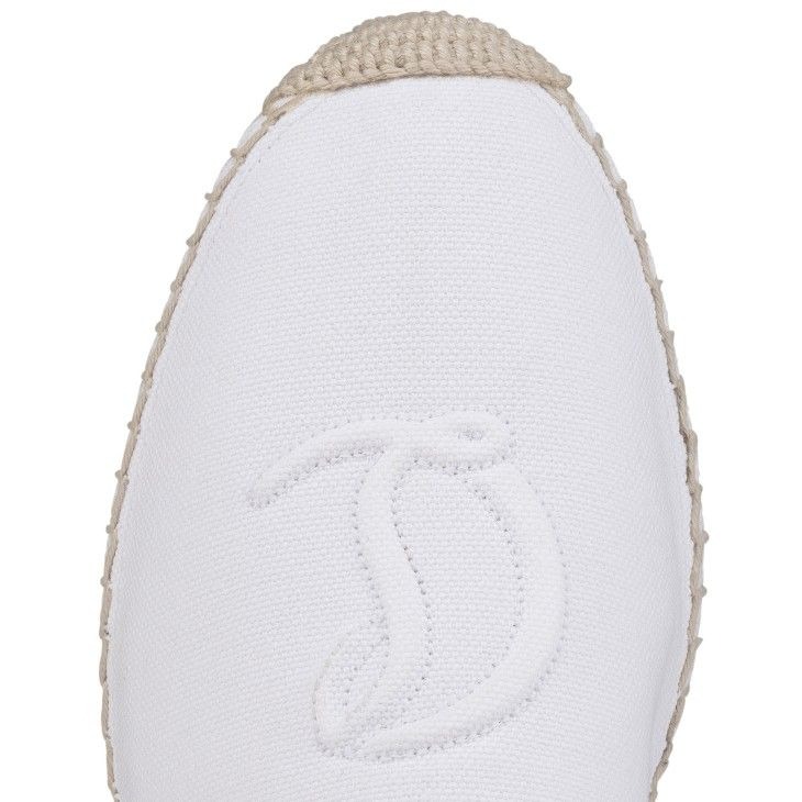 Christian Louboutin Espadrilles Nanou Lace Cl en toile olona et cuir bianco – Image 4