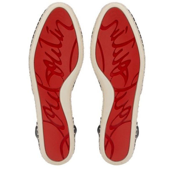 Christian Louboutin Espadrilles Nanou Lace Cl en toile olona et cuir noir – Image 5