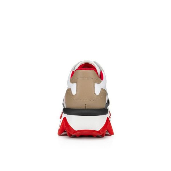 Christian Louboutin Nastroshark Baskets Femme en Toile Olona et Cuir de Veau Blanc – Image 3