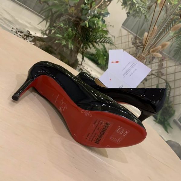 Christian Louboutin New Simple Escarpins 85mm Cuir Verni Noir – Image 4