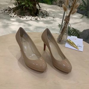 Christian Louboutin New Simple Escarpins 85mm Cuir Verni Nude