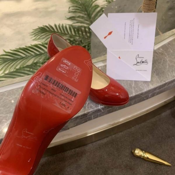 Christian Louboutin New Simple Escarpins 85mm Cuir Verni Rouge – Image 5