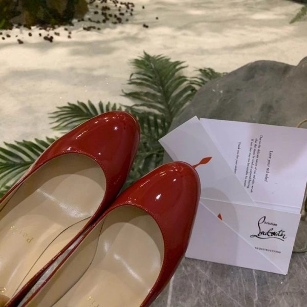 Christian Louboutin New Simple Escarpins 85mm Cuir Verni Rouge – Image 2