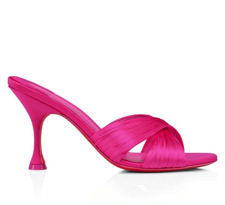 Christian Louboutin Mules Nicol Is Back 85 mm en satin crêpe rose – Image 2