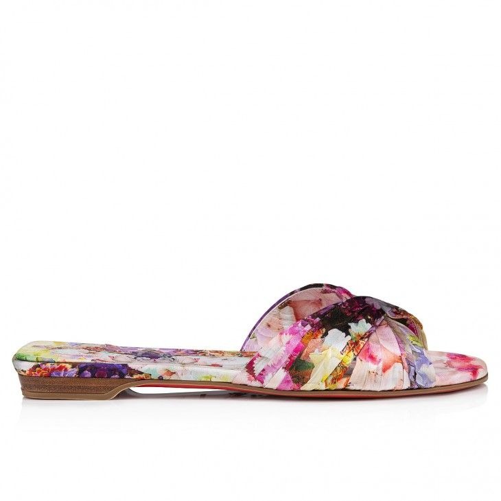Christian Louboutin Nicol Is Back Mules Satin Crêpe Imprimé Fleuri Multicolore – Image 2