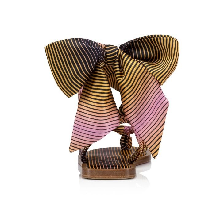 Christian Louboutin Nilo Du DéSert Mules Satin Crêpe Imprimé Aftersun Multicolore – Image 3