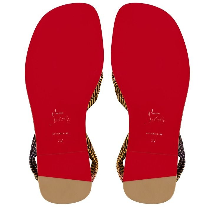 Christian Louboutin Nilo Du DéSert Mules Satin Crêpe Imprimé Aftersun Multicolore – Image 6