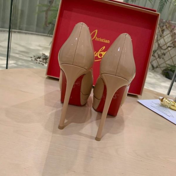 Christian Louboutin Fetish Peep Nude 130mm Escarpins Cuir Verni – Image 3