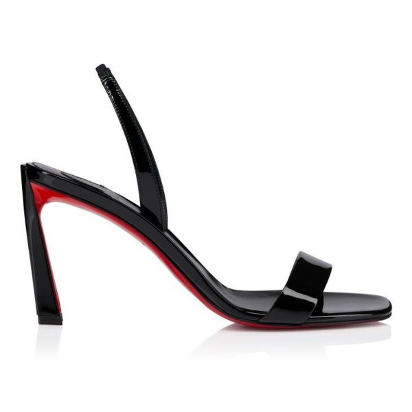 Christian Louboutin O Condora 85 Mm Sandales à Lanières Cuir Vernis Noir – Image 4