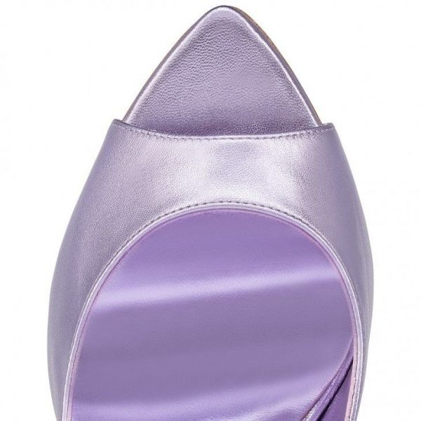 Christian Louboutin Open Apostropha escarpins 80 mm en cuir nappa iridescent parme – Image 4