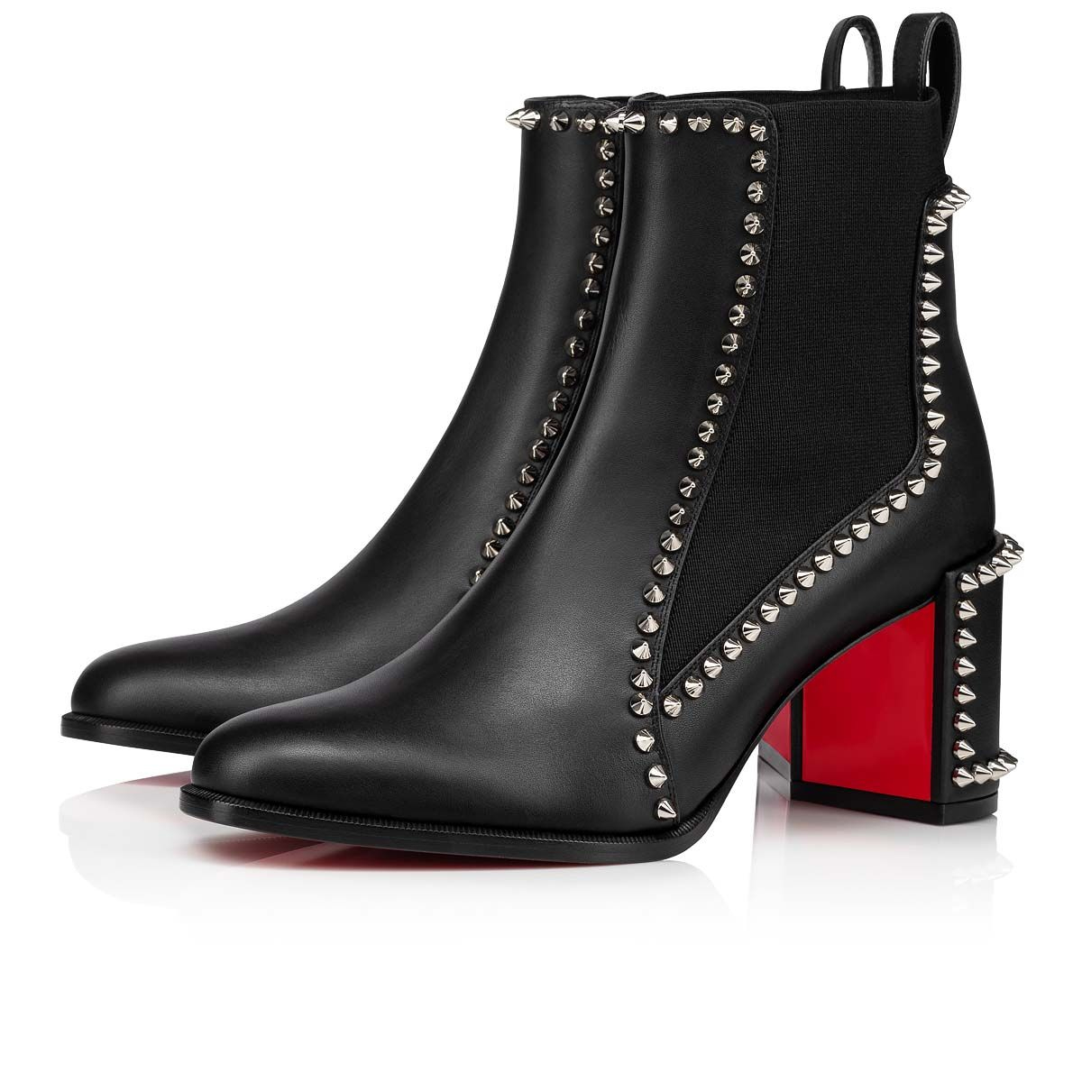 Christian Louboutin Out Line Bottines Cloutées Hautes 70mm Cuir de Veau Noir