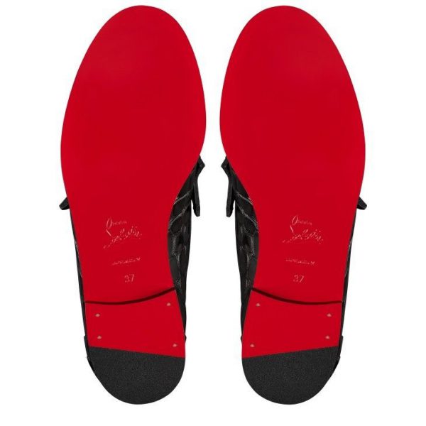 Christian Louboutin Mocassins Penny en cuir de veau embossé alligator noir – Image 5
