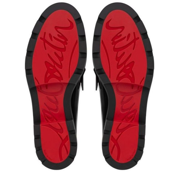Christian Louboutin Penny Lug Mocassins Femme en Cuir de Veau Abrasivato Noir – Image 5