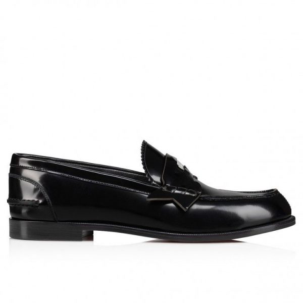 Christian Louboutin Mocassins Penny Femme en cuir de veau noir – Image 2