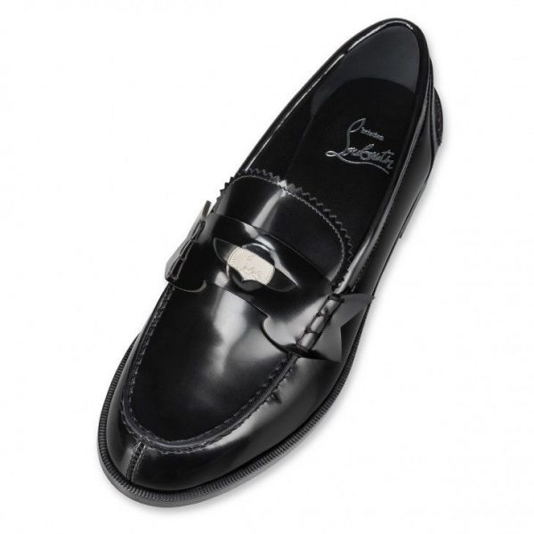 Christian Louboutin Mocassins Penny Femme en cuir de veau noir – Image 4