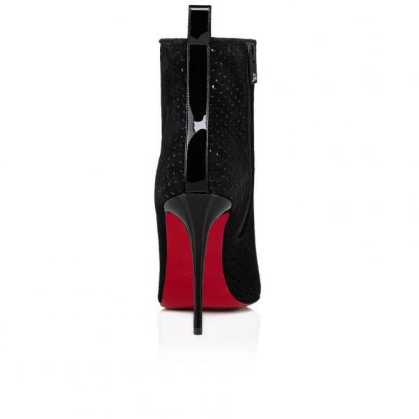 Christian Louboutin Perfokate Booty 100 mm Veau Velours et Cuir Verni Noir – Image 4
