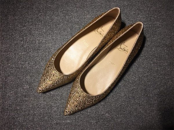 Christian Louboutin Pigalle Ballerines avec Strass Or