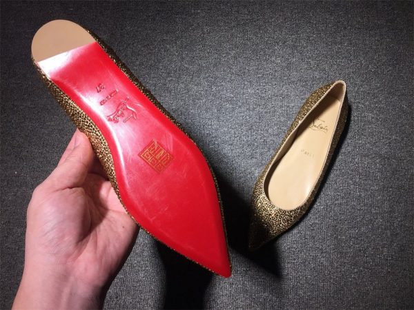 Christian Louboutin Pigalle Ballerines avec Strass Or – Image 3