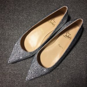 Christian Louboutin Pigalle Ballerines avec Strass Argent