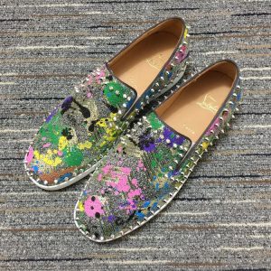 Christian Louboutin Baskets Femme Pik Boat Spikes Slip-on Plate Multicolore