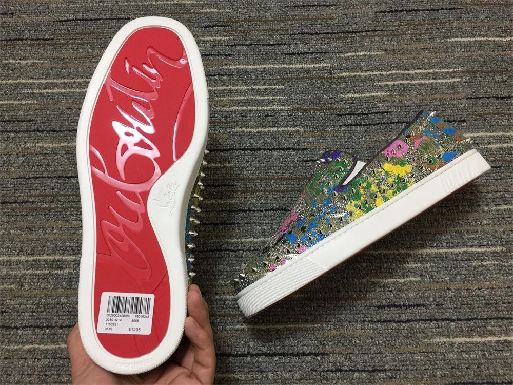 Christian Louboutin Baskets Femme Pik Boat Spikes Slip-on Plate Multicolore – Image 2