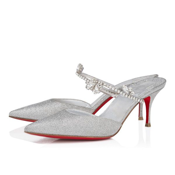 Christian Louboutin Planet Queen 85 mm Escarpins Cuir de Veau Argent
