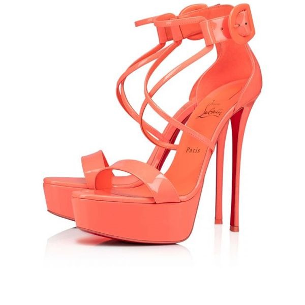 Christian Louboutin Choca plateformes 150 mm cuir verni Drag/lin Drag