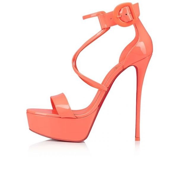 Christian Louboutin Choca plateformes 150 mm cuir verni Drag/lin Drag – Image 4