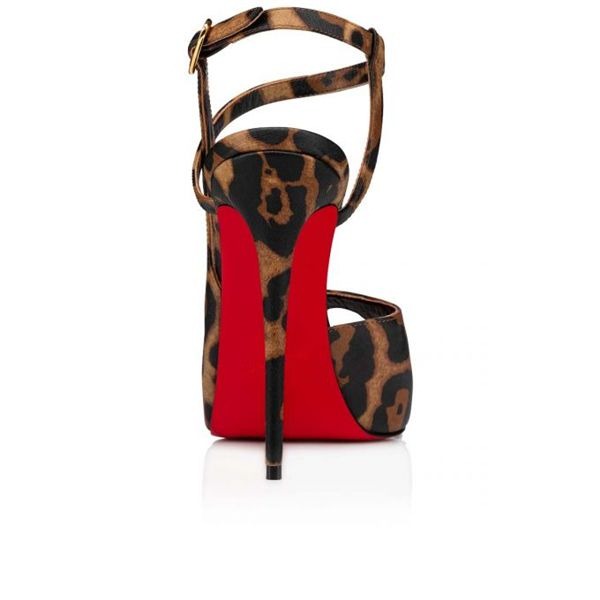 Christian Louboutin Jenlove plateformes 120 mm cuir brun/lin brun – Image 2