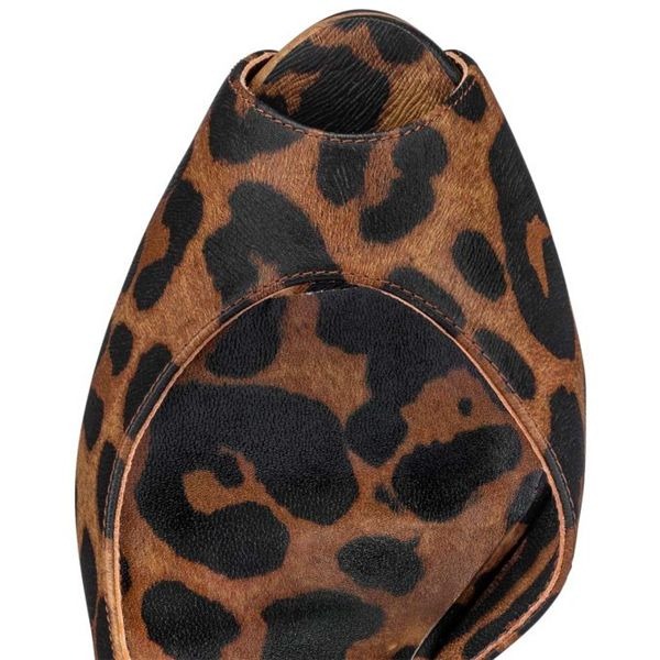 Christian Louboutin Jenlove plateformes 120 mm cuir brun/lin brun – Image 3
