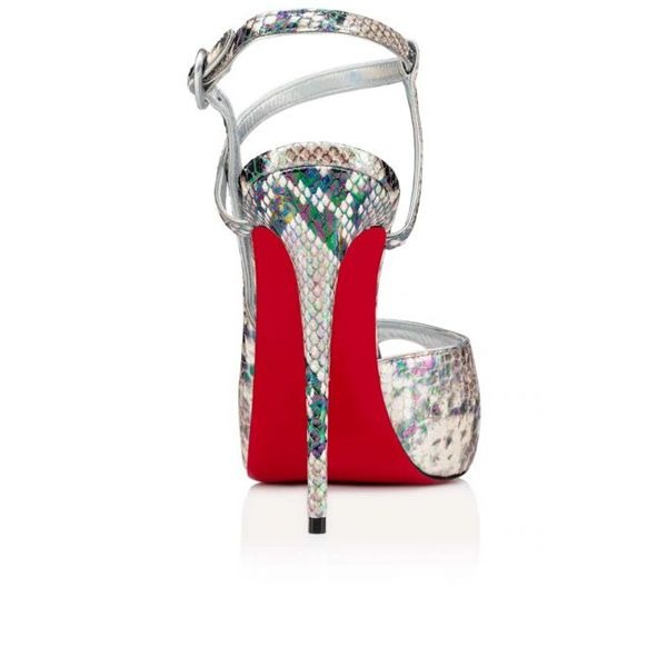 Christian Louboutin Jenlove plateformes 120 mm cuir Roccia/lin Las Ab – Image 2