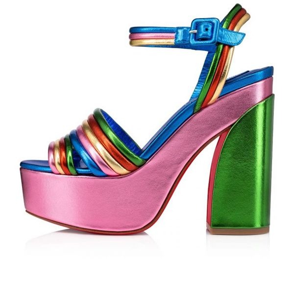 Christian Louboutin Plates-formes Manola Disco 120 mm Multi/alize Cuir – Image 4
