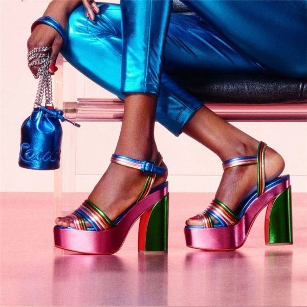 Christian Louboutin Plates-formes Manola Disco 120 mm Multi/alize Cuir – Image 5