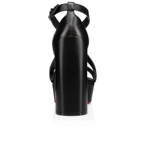 Sandales Christian Louboutin Movida 130 mm Noir/lin Noir Enfant – Image 4