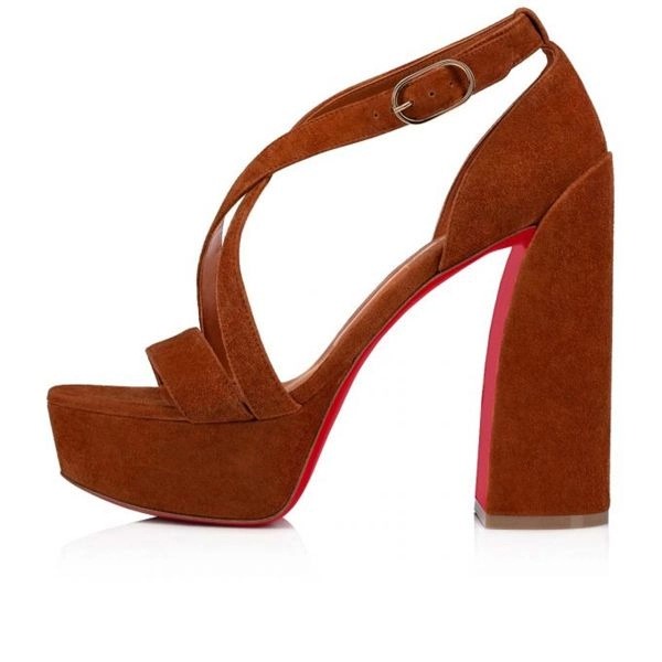 Sandales Christian Louboutin Movida 130 mm Foxy/lin Foxy Veau suédé – Image 2