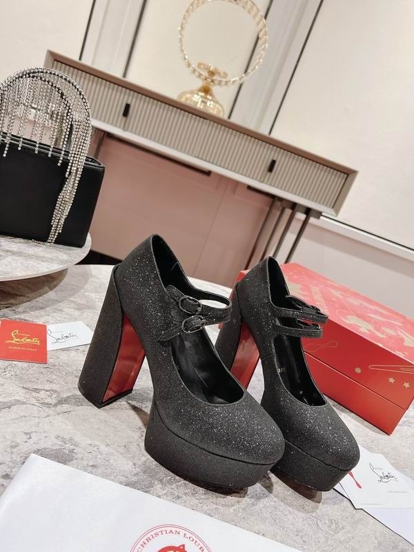 Christian Louboutin Movida Jane plateformes 130 mm cuir pailleté noir