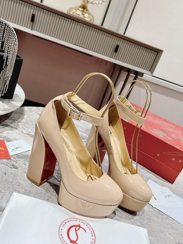 Christian Louboutin Movida Jane plateformes 130 mm cuir verni nude
