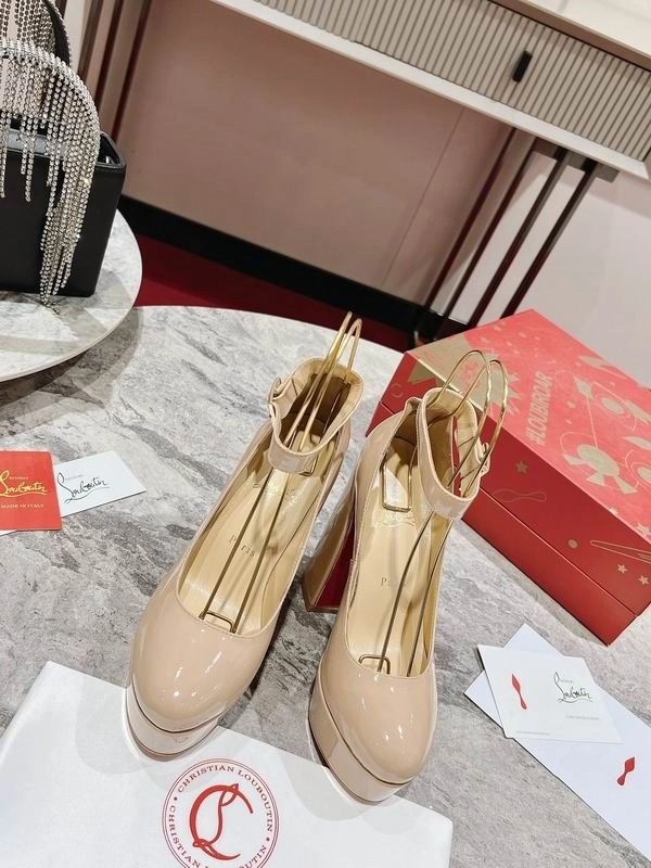 Christian Louboutin Movida Jane plateformes 130 mm cuir verni nude – Image 5
