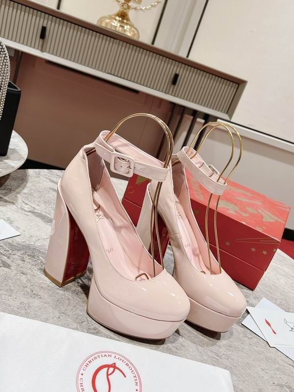 Christian Louboutin Movida Jane plateformes 130 mm cuir verni rose