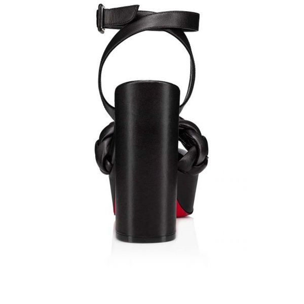 Christian Louboutin Plates-formes Movide Brio 130 mm Noir/lin Noir Nappa – Image 2