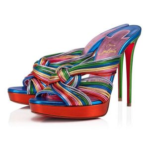 Christian Louboutin Plateformes Multitaski Alta 120 mm Cuir Multi/lin Confettis