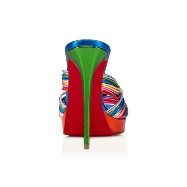 Christian Louboutin Plateformes Multitaski Alta 120 mm Cuir Multi/lin Confettis – Image 2