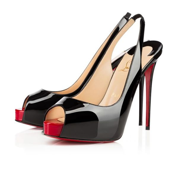 Christian Louboutin Private Number plateformes 120 mm cuir verni noir