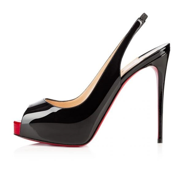Christian Louboutin Private Number plateformes 120 mm cuir verni noir – Image 4