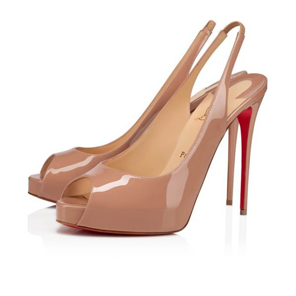 Christian Louboutin Private Number plateformes 140 mm cuir verni nude