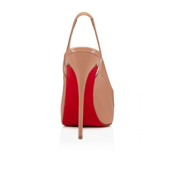 Christian Louboutin Private Number plateformes 140 mm cuir verni nude – Image 2