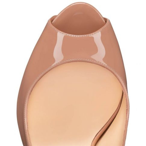 Christian Louboutin Private Number plateformes 140 mm cuir verni nude – Image 3