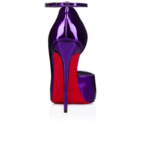 Christian Louboutin Round Chick plateformes 120 mm cuir specchio Elektra/lin Elektra – Image 2